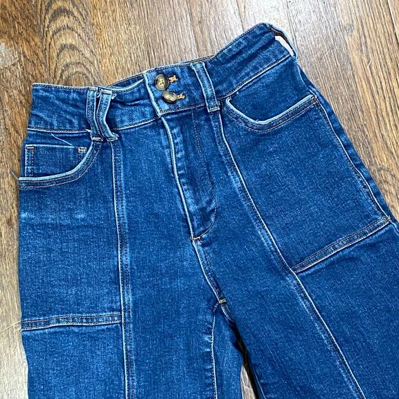 Anthropologie Pilcro Jeans Size 25 The Skipper Seamed High-Rise Crop Wide-Leg - Picture 8 of 12